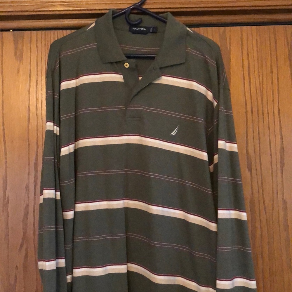 Nautica long sleeve polo size large.